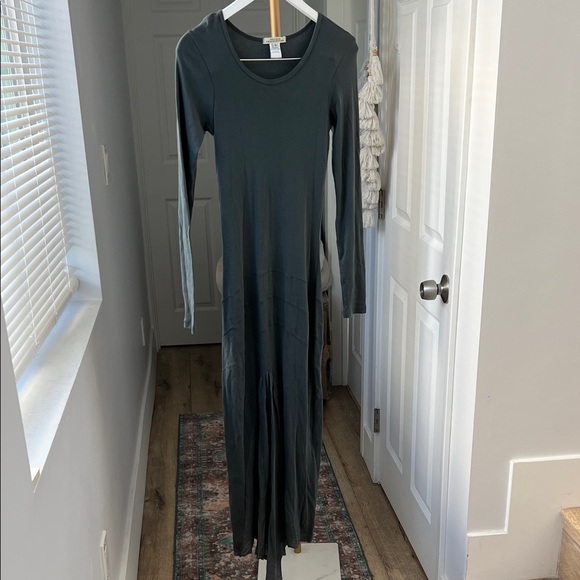 Prairie Underground Organic Cotton Longsleeve Boho Midi Dress Atlantic Blue S - Picture 2 of 8